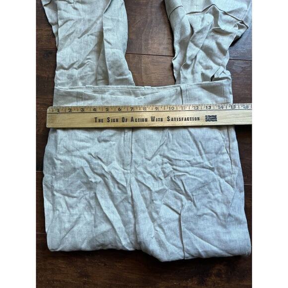 J. Crew Cafe Trouser Beiger Straight Leg 100% Linen NWT Size Petite 2 - Picture 4 of 7